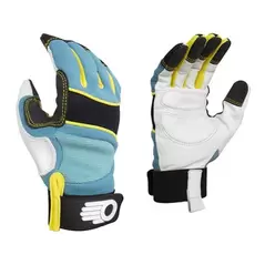 BGC Womens Performance Glove Med Blue/Teal/White/Yellow