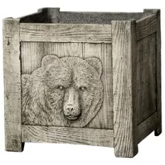 MCarr 3pc Square Bear Planter Set Barn Gray
