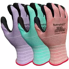 BGC EcoMaster Foam Nitrile Palm Glove M Asst Colors Recy Poly Shell