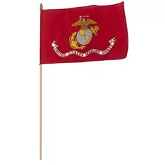 FlagZone 12"x18" Marine Corps Poly Cotton Stick