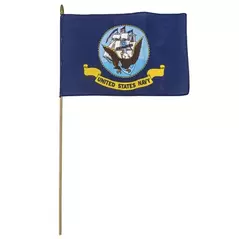 FlagZone 12"x18" Navy Poly Cotton Stick Flag