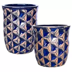 MCarr 30pc Tall Hexagon Planter Pallet Scraped Blue