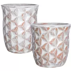 MCarr 30pc Tall Hexagon Planter Pallet Scraped White
