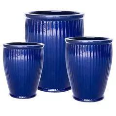 MCarr 15pc Tall Ribbed Planter Pallet Admiral Blue