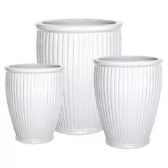 MCarr 15pc Tall Ribbed Planter Pallet White