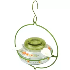 Natures Way 13oz Deco Glass Top-Fill Hummingbird Feeder Gardenia Bouquet