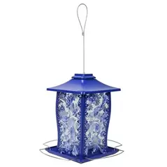 Natures Way Metal Gazebo Bird Feeder Paisley Sky 3.7qt