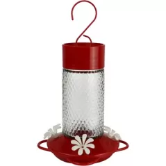 Natures Way 13oz Glass Hummingbird Feeder Charming Cherry