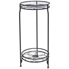 Panacea 25.5" 2 Tier Plant Stand with Heavy Duty Saucer