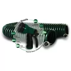 Plastair Springhose W/ Nozzle 50' Hunter Green