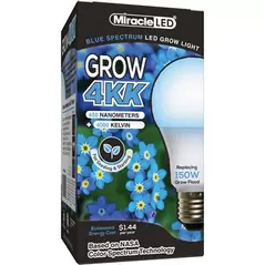 Miracle LED 4KK Grow Light - Blue Spectrum LED - Replaces up to 150W - Grow Bulb for Seed Starting