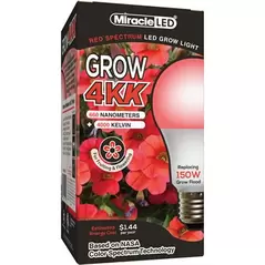 Miracle LED 4KK Grow Light - Red Spectrum LED - Replaces up to 150W - Grow Bulb for Fruiting & Flowering