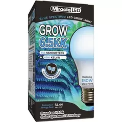Miracle LED 6.5KK Grow Light - Blue Spectrum LED - Replaces up to 150W - Grow Bulb for Seed Starting