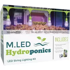 Miracle LED Hydroponics 1-Zone Grow Light Kit - 4-Socket - 6-Foot - Ultra Grow Lite - Red & Blue Spectrum Grow Bulbs