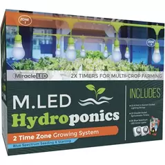 Miracle LED Hydroponics 2-Zone Grow Light Kit - 4-Socket - 6-Foot - Ultra Grow Lite - Blue Spectrum Grow Bulbs