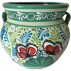 Talavera 14" Bella Especial Michoacana Pot Teal