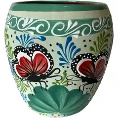 Talavera 12" Bella Especial Ovalo Pot Teal