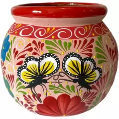 Talavera 14" Bella Especial Esfera Pot Red