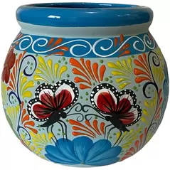 Talavera 14" Bella Especial Esfera Pot Lite Blue