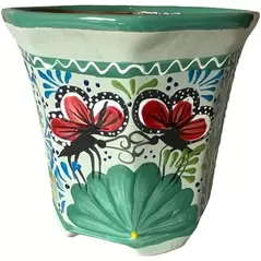Talavera 8" Bella Especial Octagonal Pot Teal