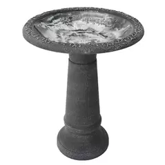 Algreen 20"x20"x20" Plastic/ Stone Composite Birdbath Gray