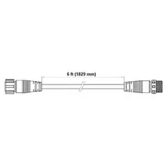 Fluence Light Bar DC Extender, 6' (1829mm), M16 to M16, Threaded 10/CS