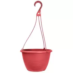 Grower Select 10.00 Everest Hanging Basket, With 18in Hanger, Blush Red, 70 per Case, 10.08in OD x 6.99in H, 1.5 Gallon