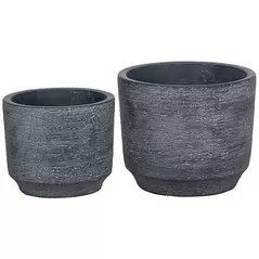 MCarr 2pc Round Planter Set Gray