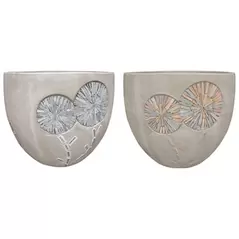MCarr 24pc Light Cement Floral Mosaic Planter Pallet