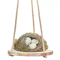 Primitve 10" Hanging Hardwood with Jute Hanger