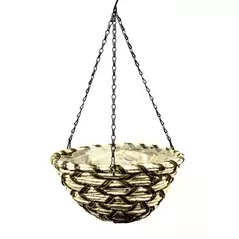 SuperMoss 14" Round Woven Hanging Basket Natural Snowbird