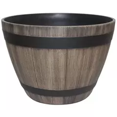 GROWER SELECT 18IN WINE BARREL KENTUCKY WALNUT W/BLACK BANDS 8/CS