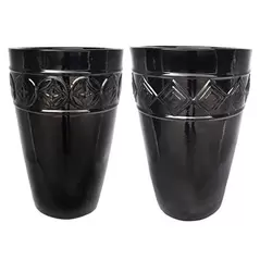MCarr 12pc Tall Round Planter Pallet Glossy Black