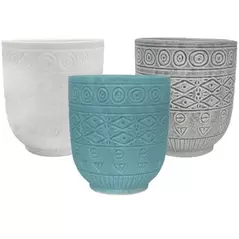 MCarr 8pc 7.5" Primitive Planter Asst Colors