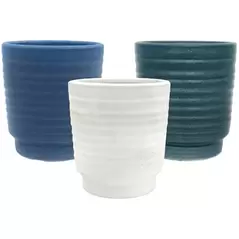MCarr 8pc 7.1" Ribbed Planter Set Asst Colors