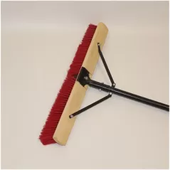 Organic Tool 24" Coarse Synthetic Push Broom with 60" Handle