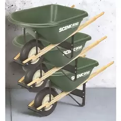 Scenic Road 6cu 1 Wheel w/ Rib Tire Wheelbarrow Green