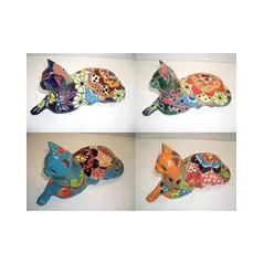 Talavera Small Cat Statue Assorted