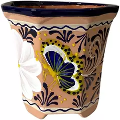 Talavera 8" Bella Especial Octagonal Pot Natural