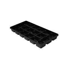 T. O. Plastics 3.25 Square Pot Tray 18 Count Press Fit Carrier Black 50 Per Case 40 Cases Per Pallet 705119C 03.25