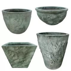 MCarr 26PC Fern Planter Plt Antique Green Wash