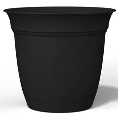 HC 10" Eclipse Pot With Attached Saucer Black