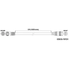 Fluence DC Extension Cable, 6' ( 1829mm ), M19 Push Lock 10/CS