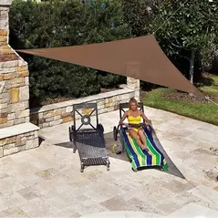 Coolaroo 10' Ready to Hang Triangle Shade Sail Walnut