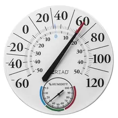 Headwind 12.5" EZ Read Dial Thermometer/ Hygrometer White w/ Hummingbirds