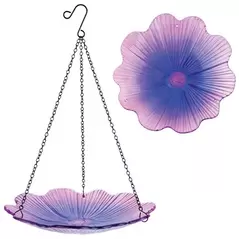 Natures Way 11in EcoCycle Hanging Birdbath Violet Begonia