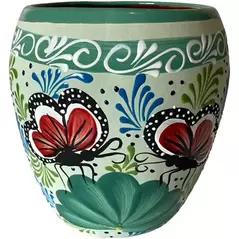 Talavera 7"Hx9"W Bella Especial Ovalo Pot Teal