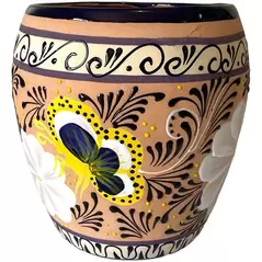 Talavera 7"Hx9"W Bella Especial Ovalo Pot Natural
