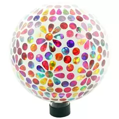 VCS 10" Rainbow Flowers Glass Globe