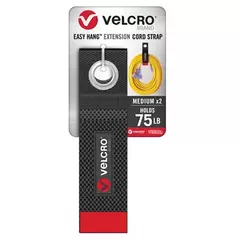 Velcro Brand 2pk 1.75"x14" Extension Cord Strap Black